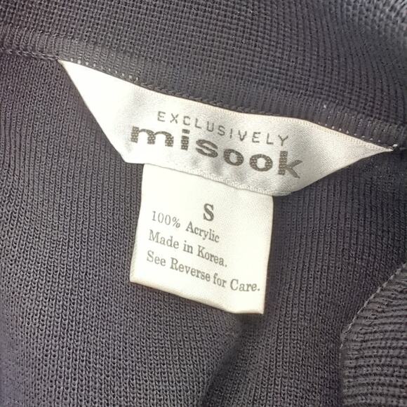 misook Cardigan Sweater Womens Top Small Black Open Longline Capsule Normcore - Picture 2 of 5